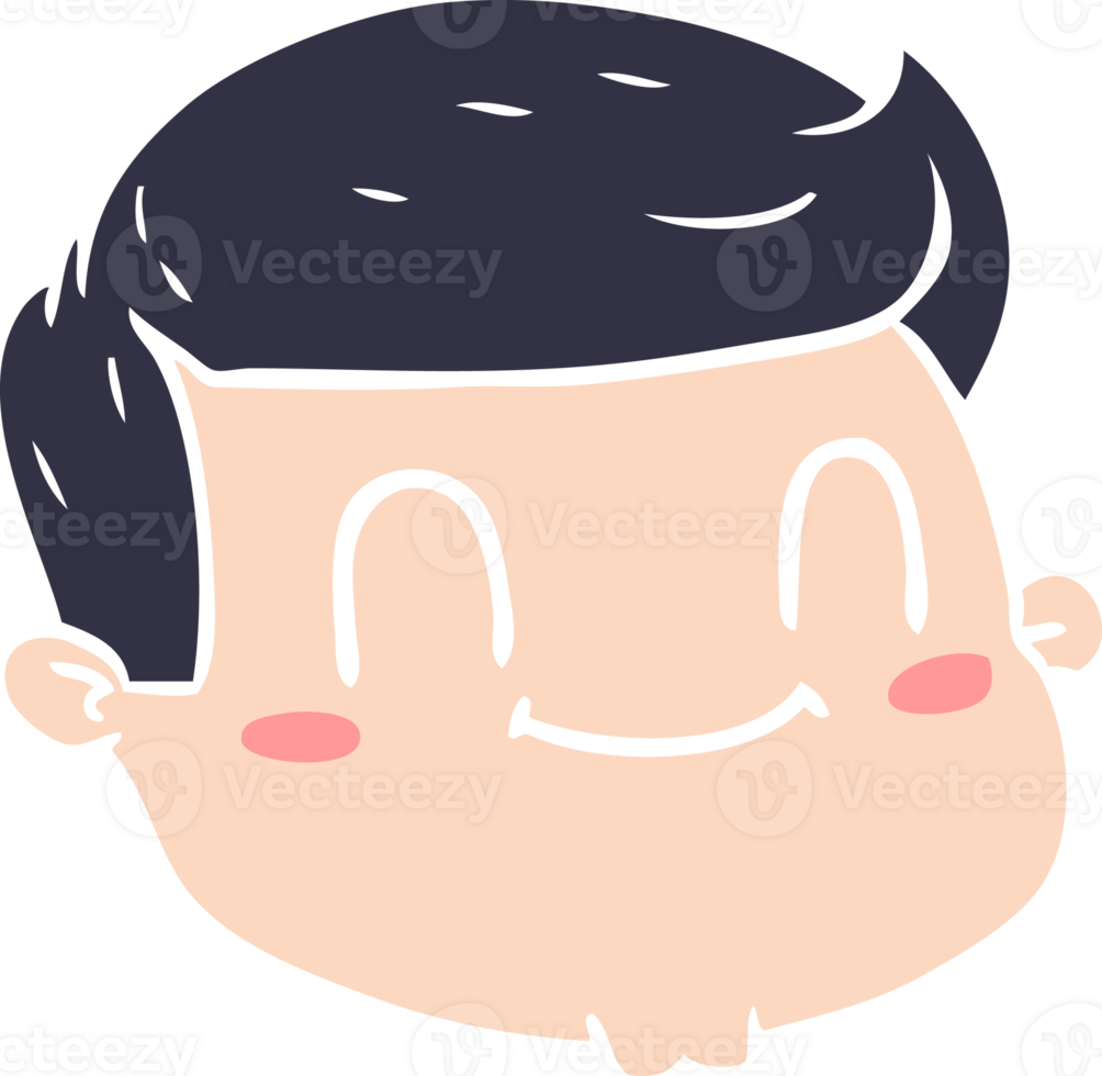 flat color style cartoon male face png