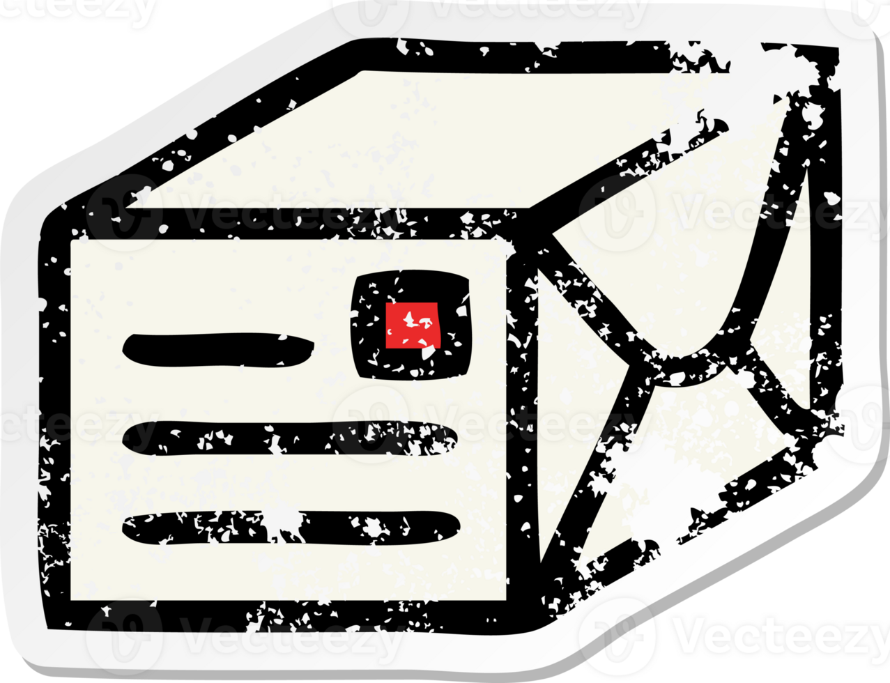 distressed sticker of a cute cartoon paper parcel png
