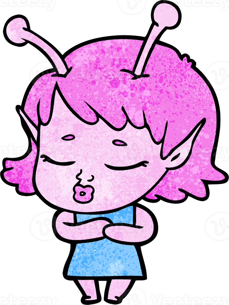 cute alien girl cartoon png