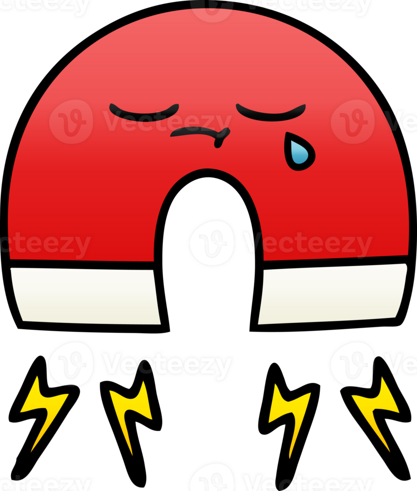 gradient shaded cartoon of a magnet png