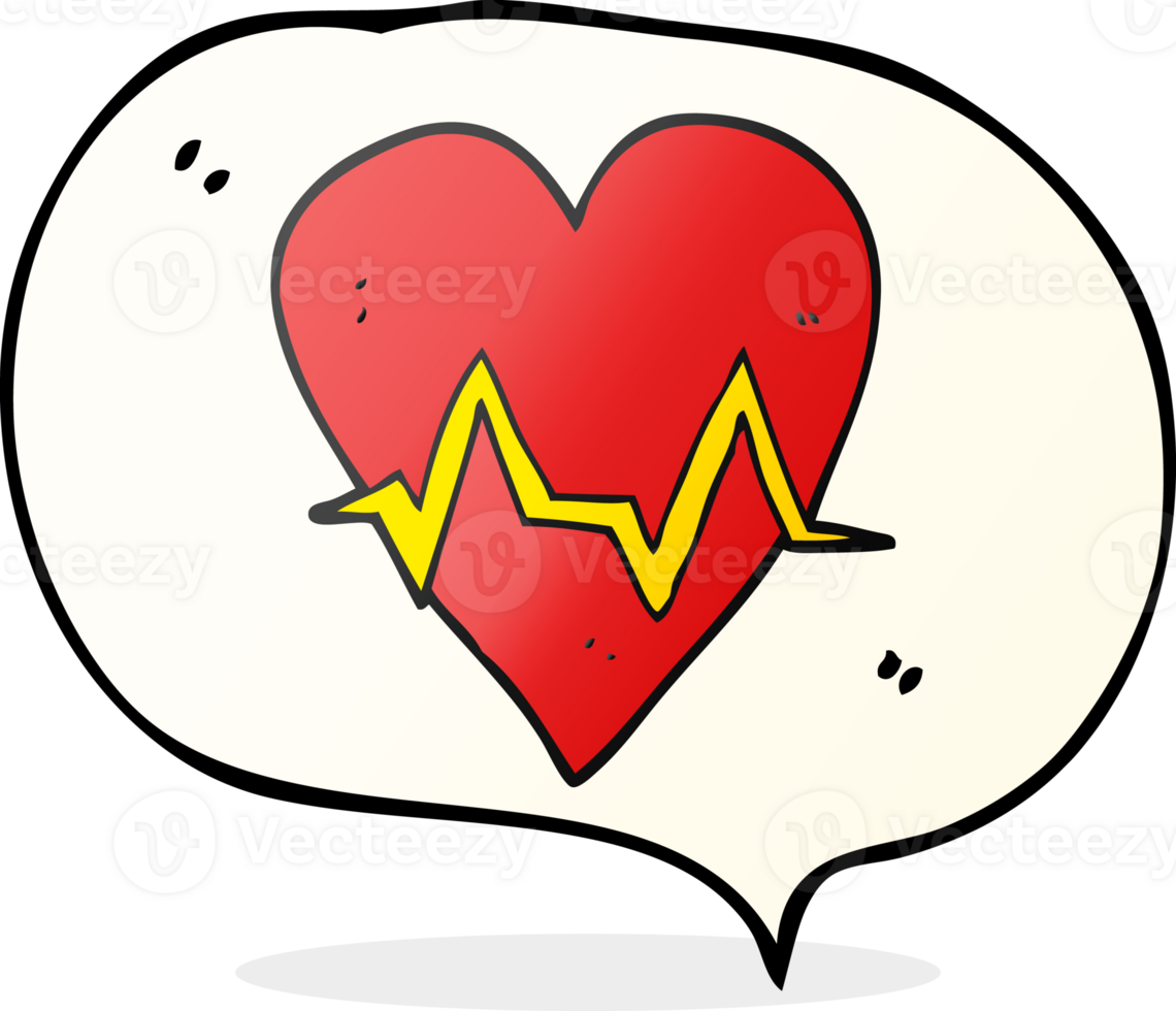 hand drawn speech bubble cartoon heart rate pulse symbol png
