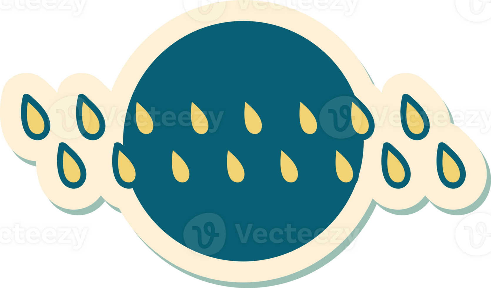 sticker of tattoo in traditional style of rain drops png