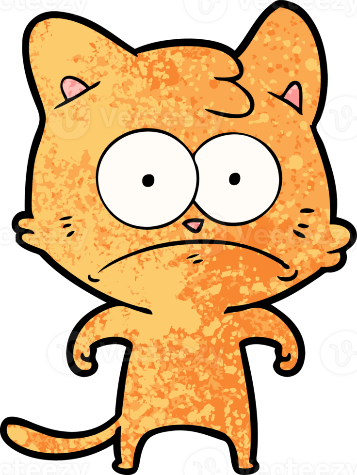 cartoon nervous cat png