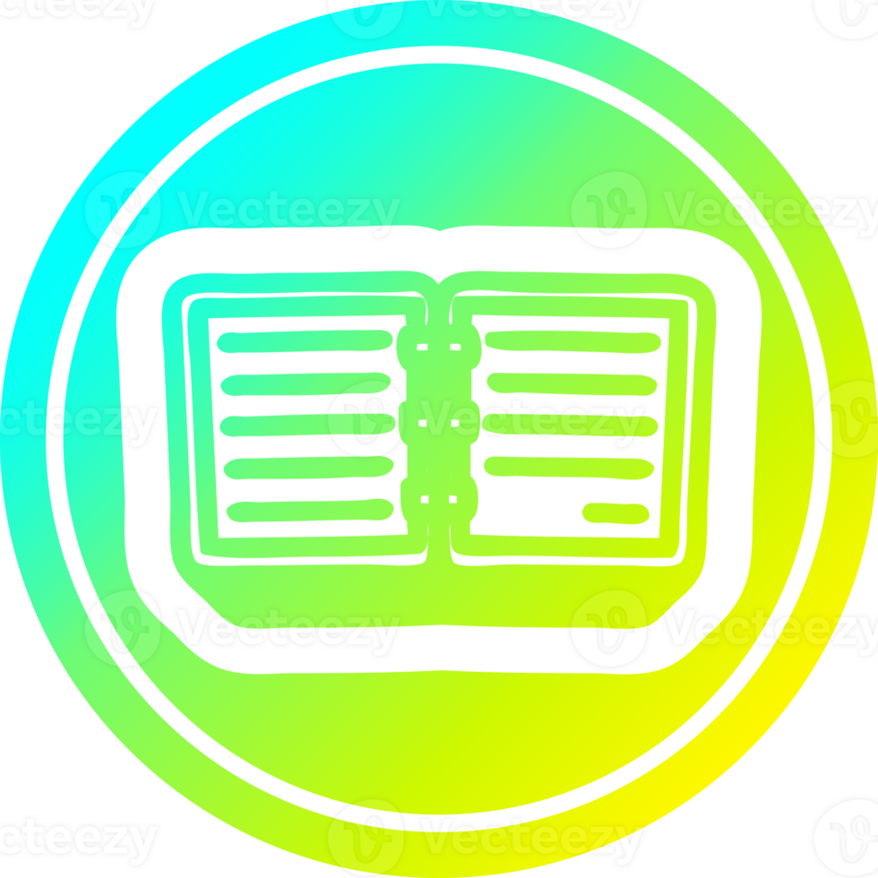 note book circular icon with cool gradient finish png