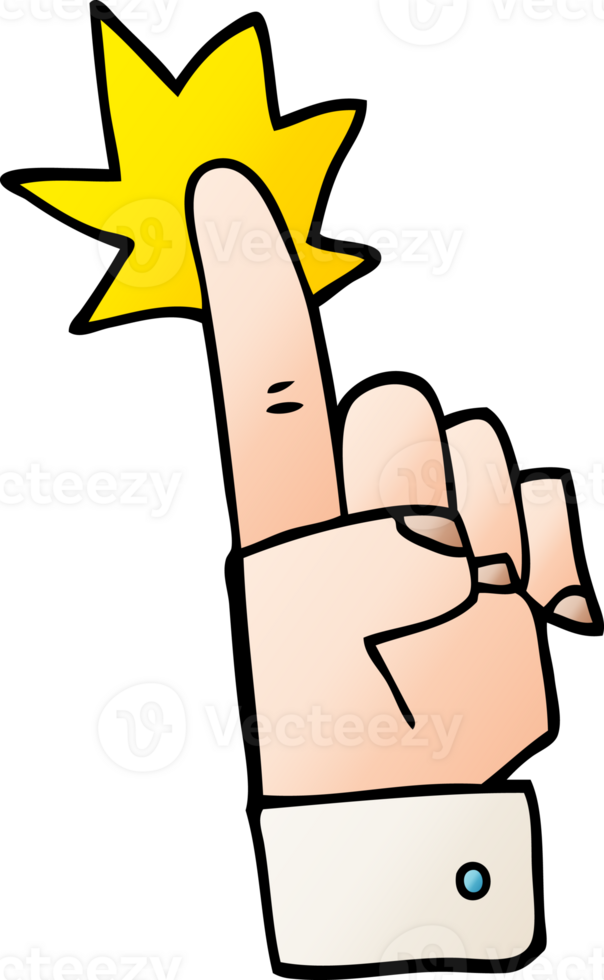 cartoon doodle pointing hand png