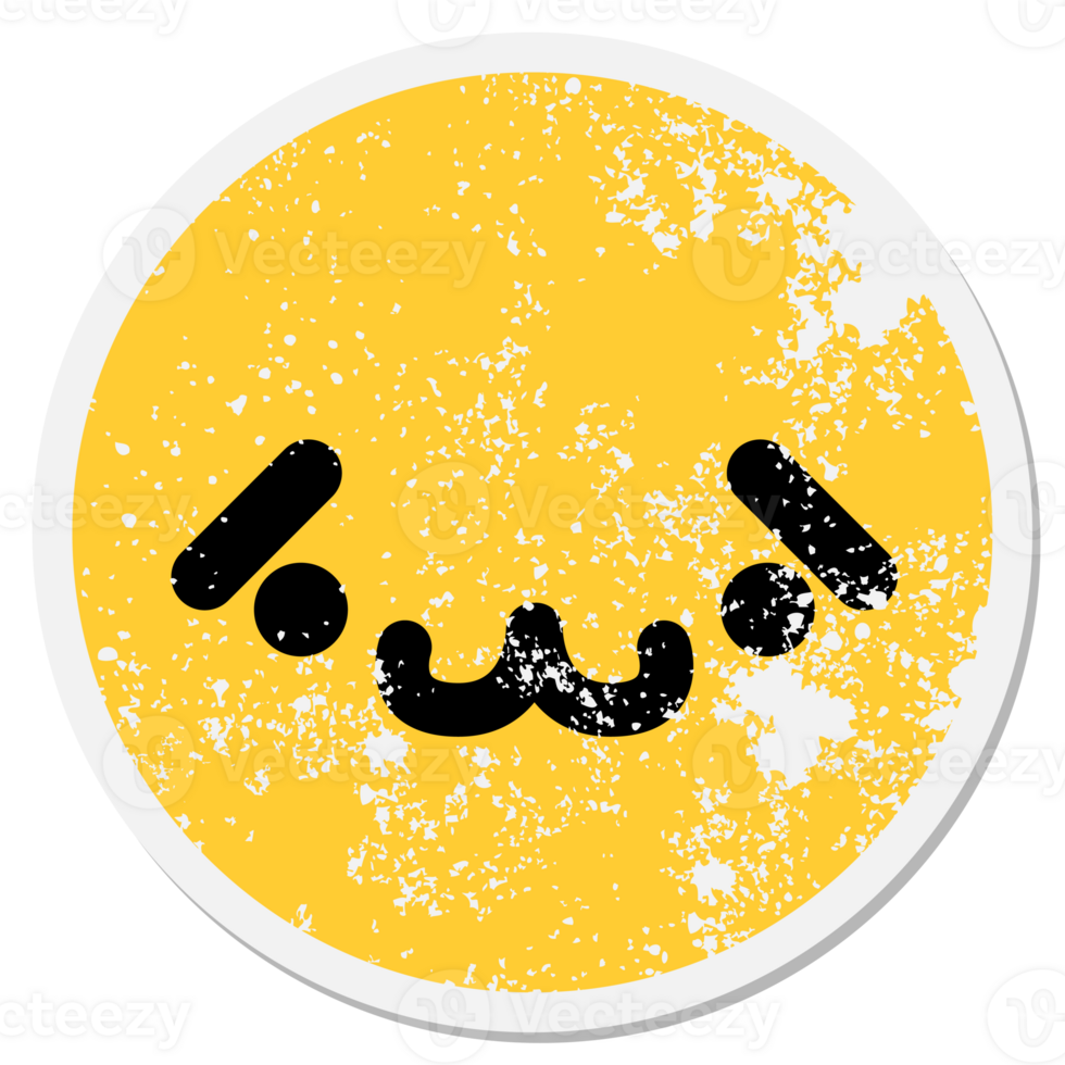 cute shy animal face circular sticker png