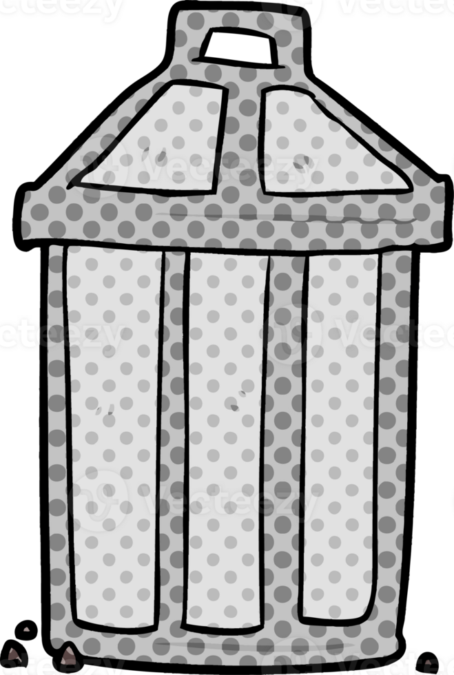cartoon old metal garbage can png