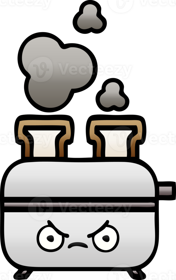 gradient shaded cartoon of a of a toaster png