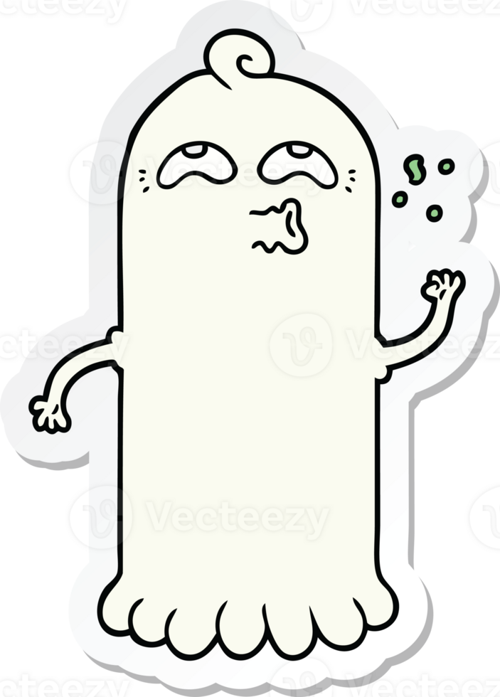 sticker of a cartoon ghost png