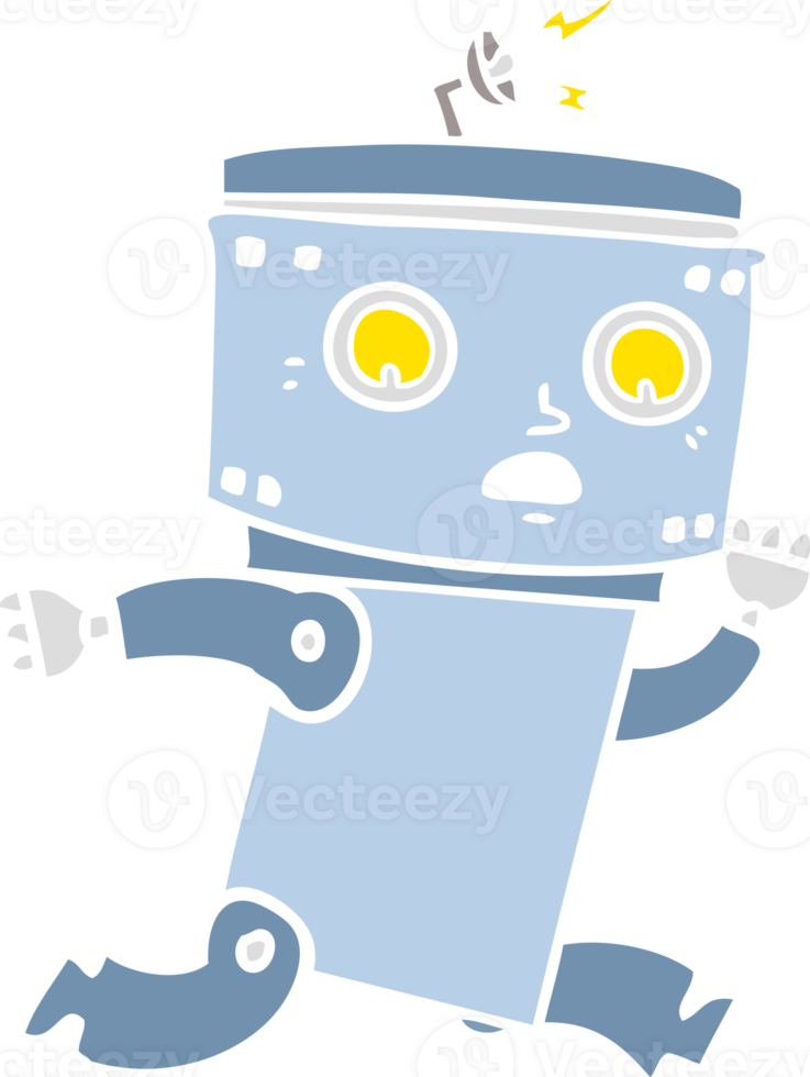 flat color style cartoon robot png
