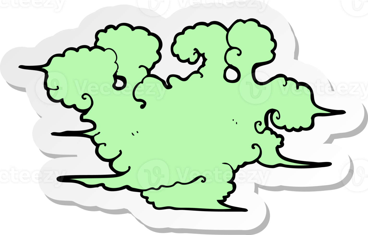 sticker of a cartoon gas cloud png