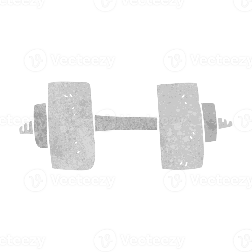 hand retro cartoon dumbbell png