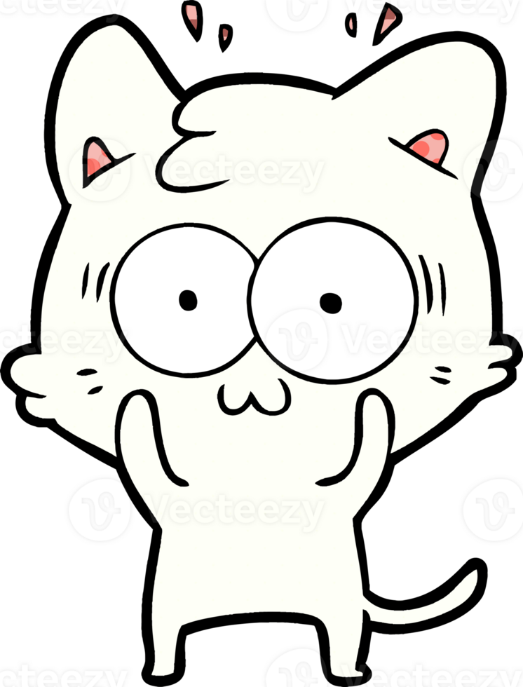 cartoon surprised cat png