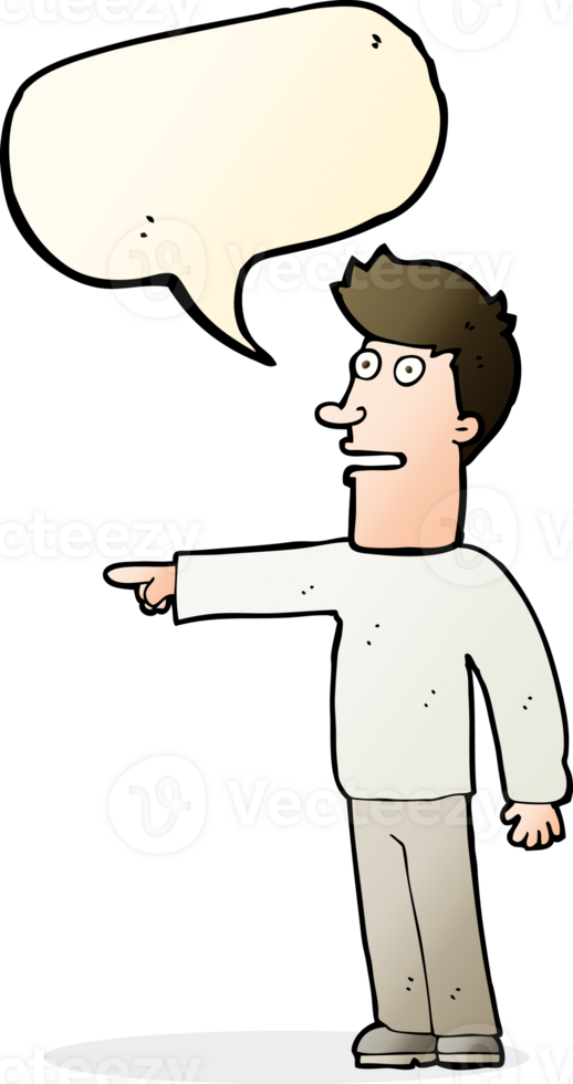 cartoon man pointing with speech bubble png