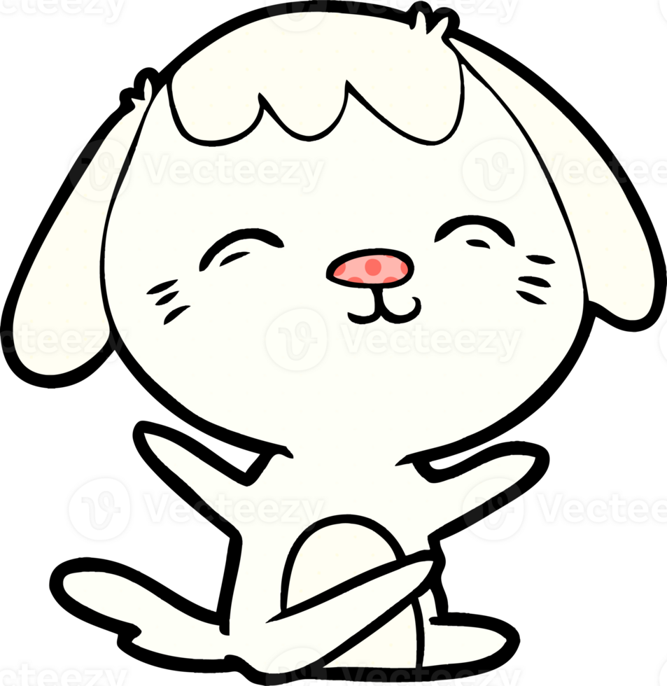 happy cartoon sitting dog png