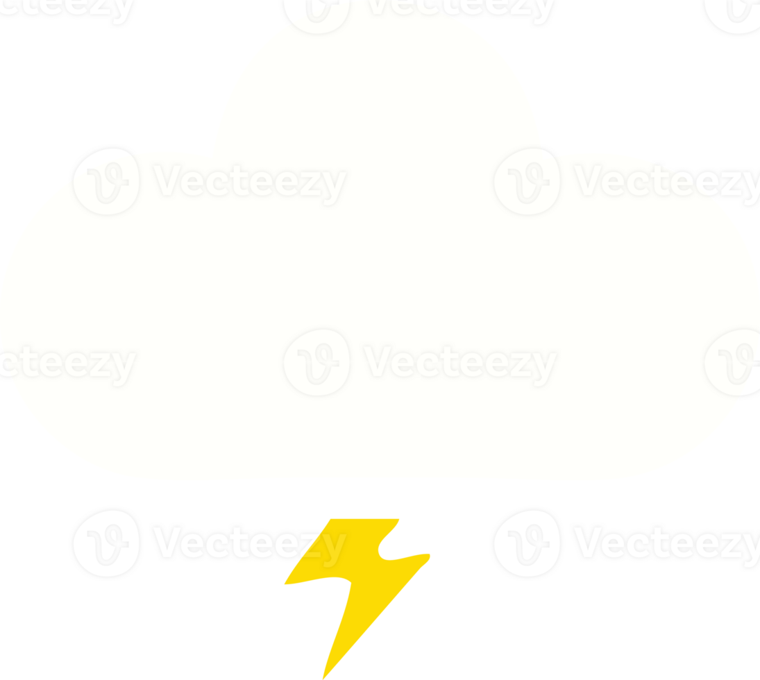 flat color retro cartoon of a thunder cloud png