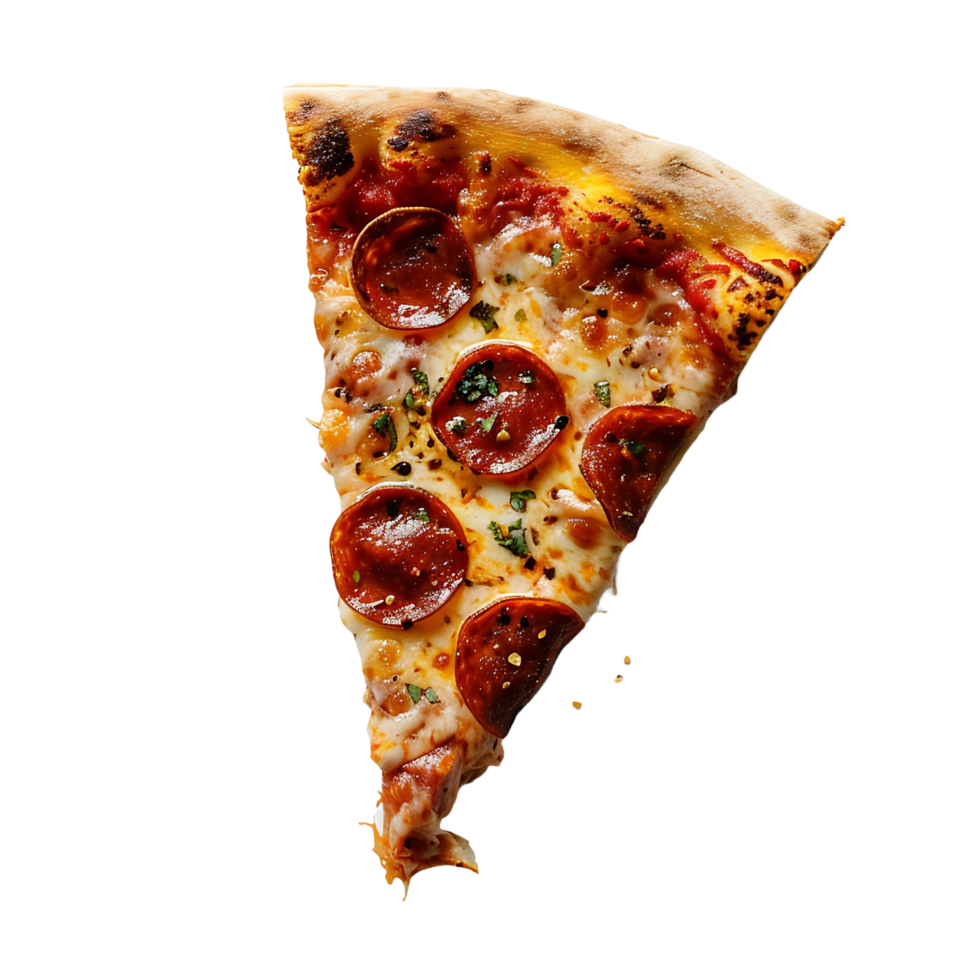 un rebanada de Pizza en transparente antecedentes png