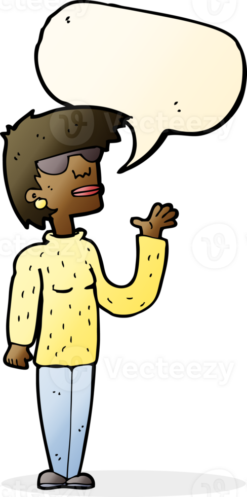 cartoon woman wearing spectacles with speech bubble png