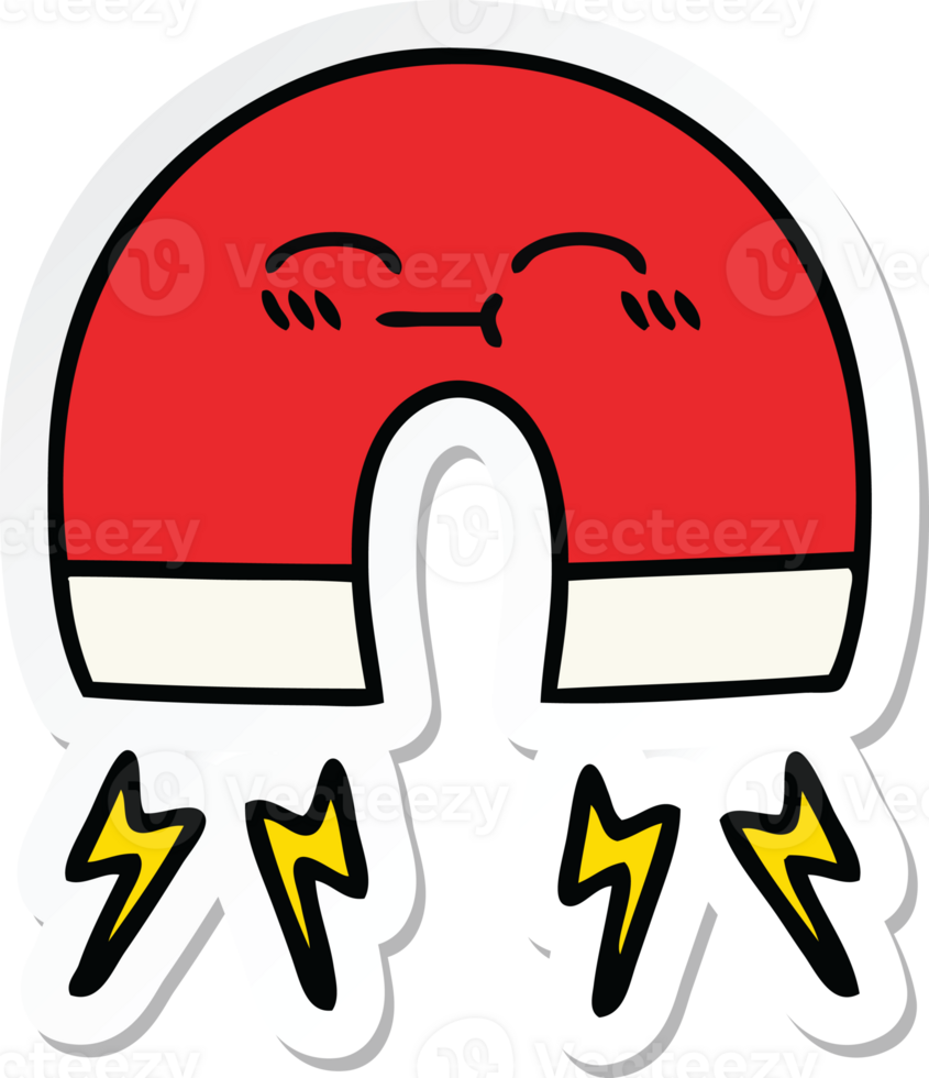 sticker of a cute cartoon magnet png