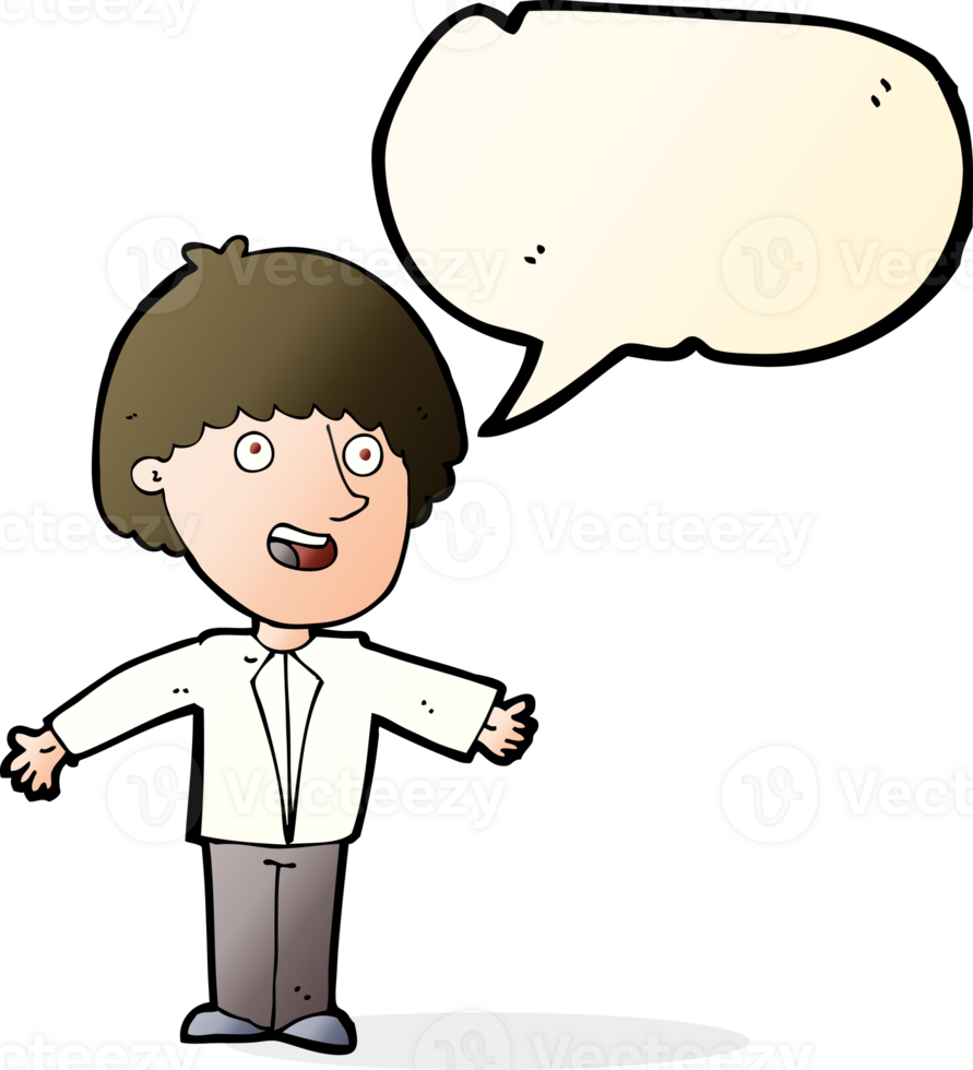 cartoon happy man with speech bubble png