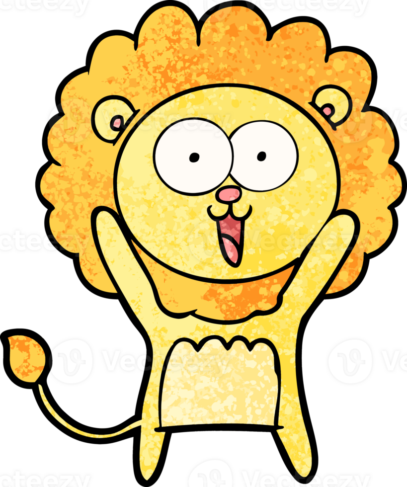 León feliz de dibujos animados png