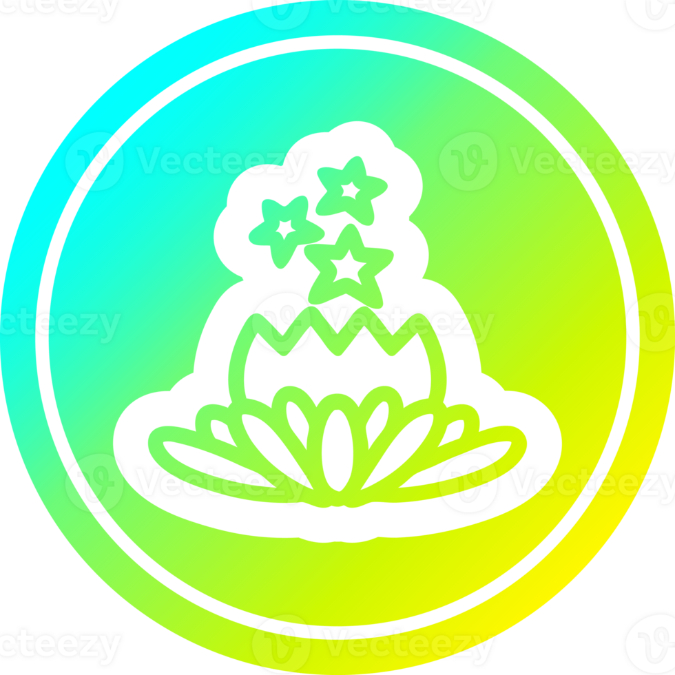 magical flower circular icon with cool gradient finish png