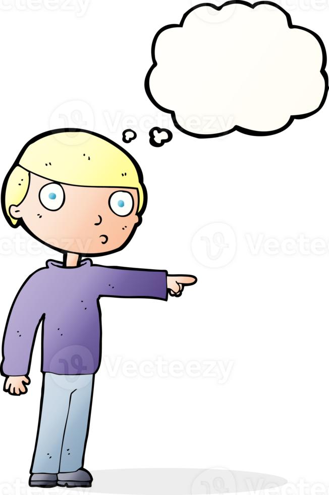 cartoon man pointing with thought bubble png