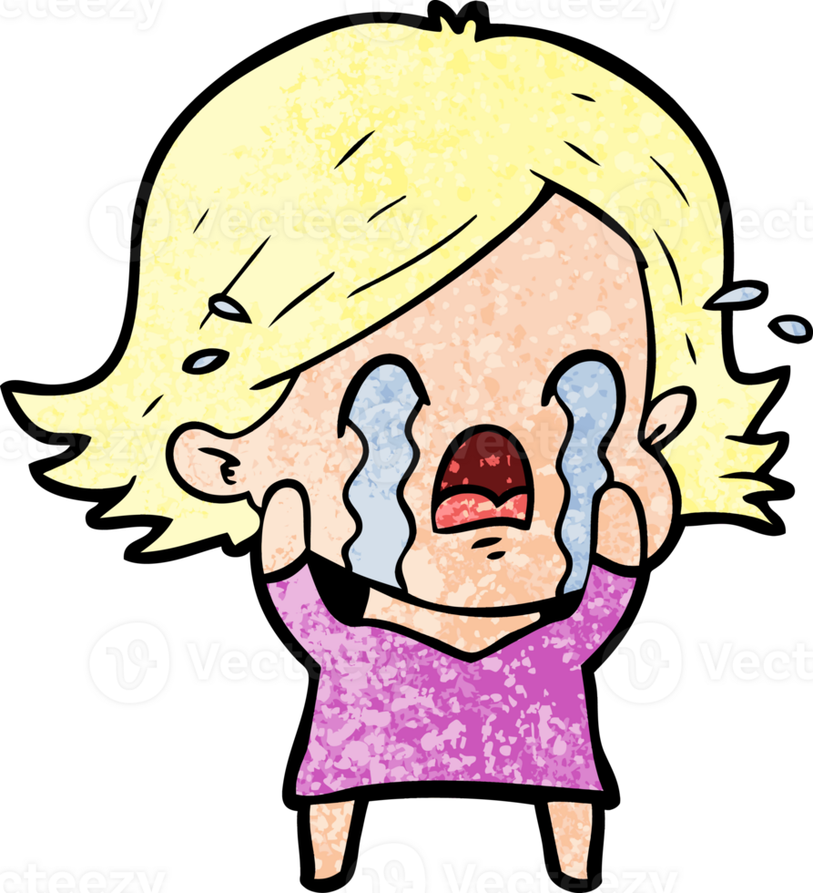 cartoon woman crying png