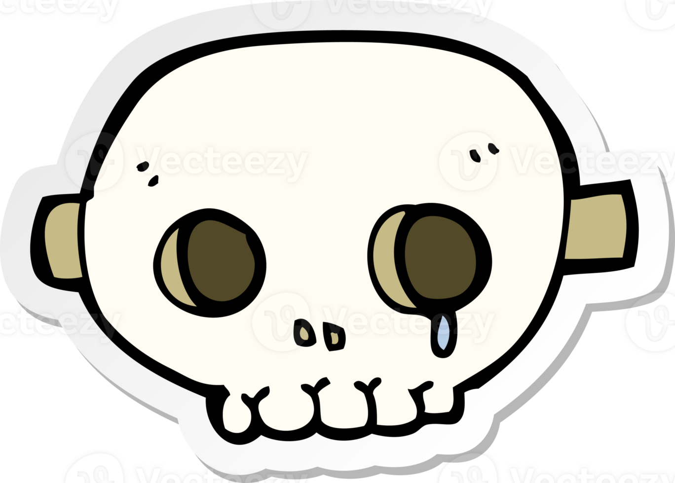 sticker of a cartoon skull mask png