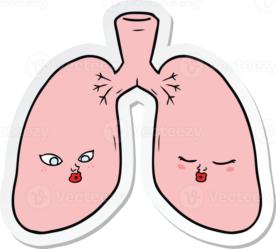 sticker of a cartoon lungs png
