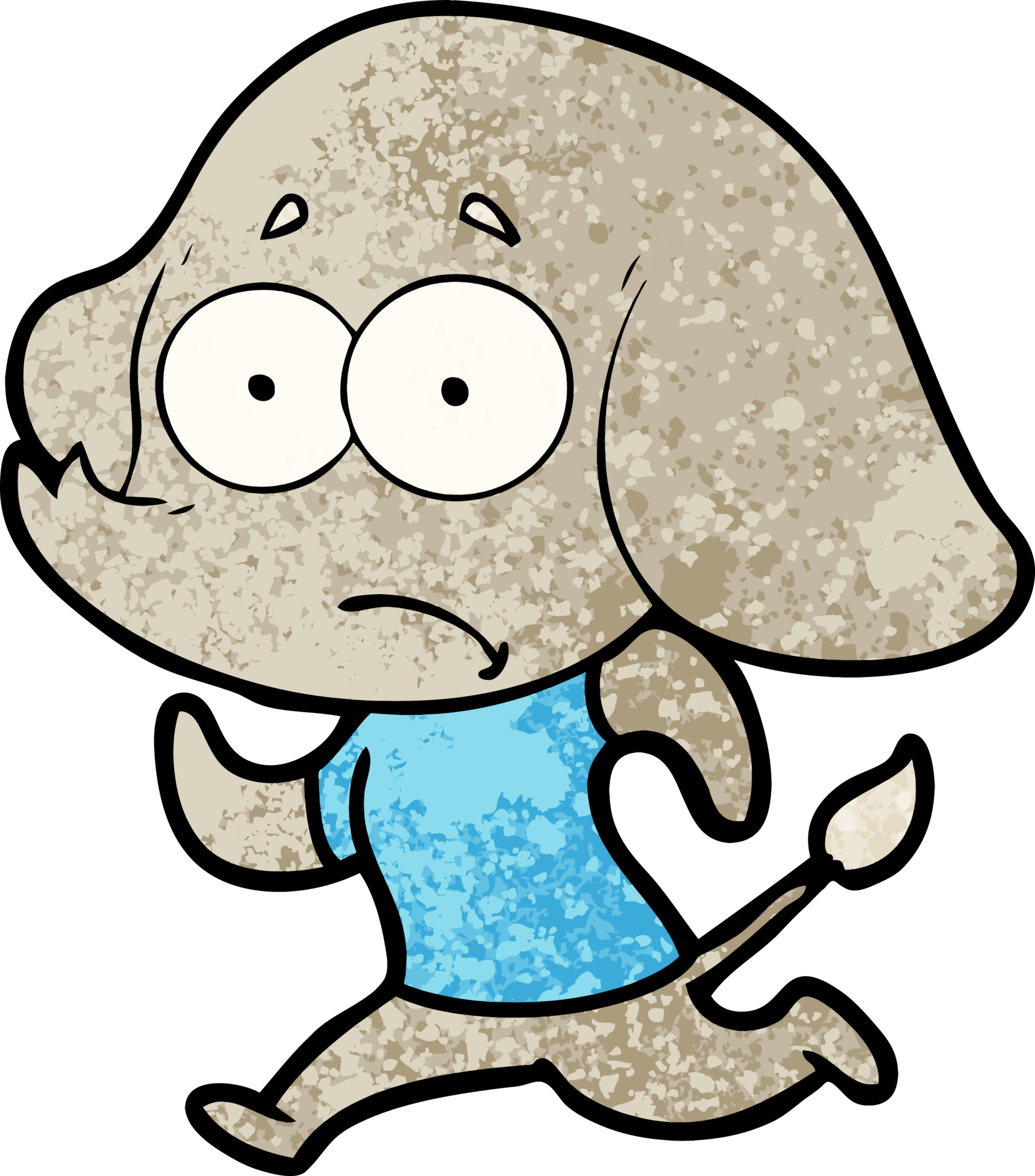 cartoon unsure elephant running away 45161573 PNG