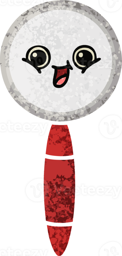 retro illustration style cartoon of a magnifying glass png