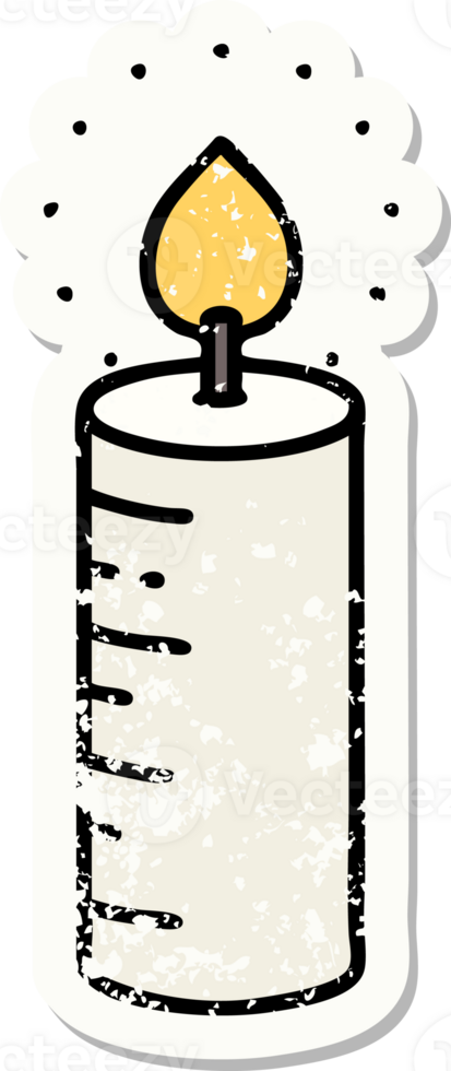 distressed sticker tattoo in traditional style of a candle png