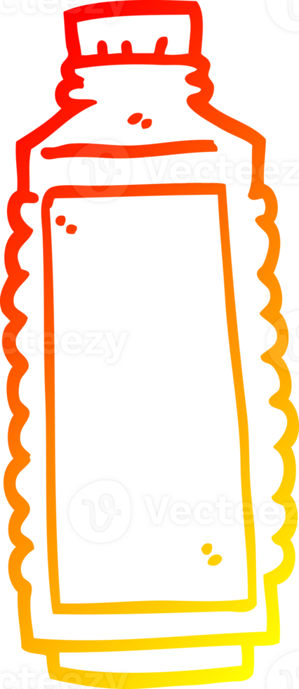 warm gradient line drawing of a cartoon drinks bottle png