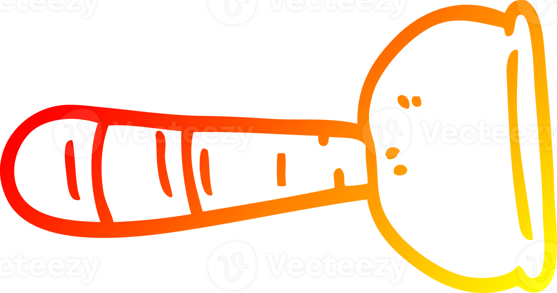 warm gradient line drawing of a cartoon toilet plunger png