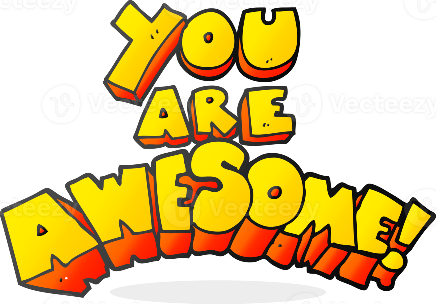 you are awesome  hand drawn cartoon sign png
