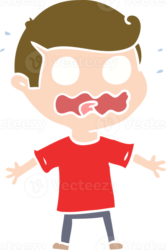 flat color style cartoon man totally stressed out png