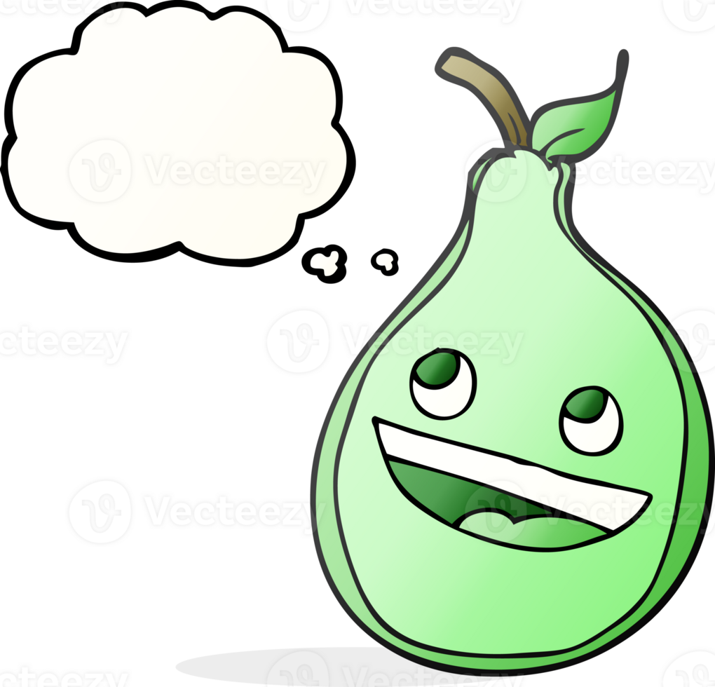 hand drawn thought bubble cartoon pear png