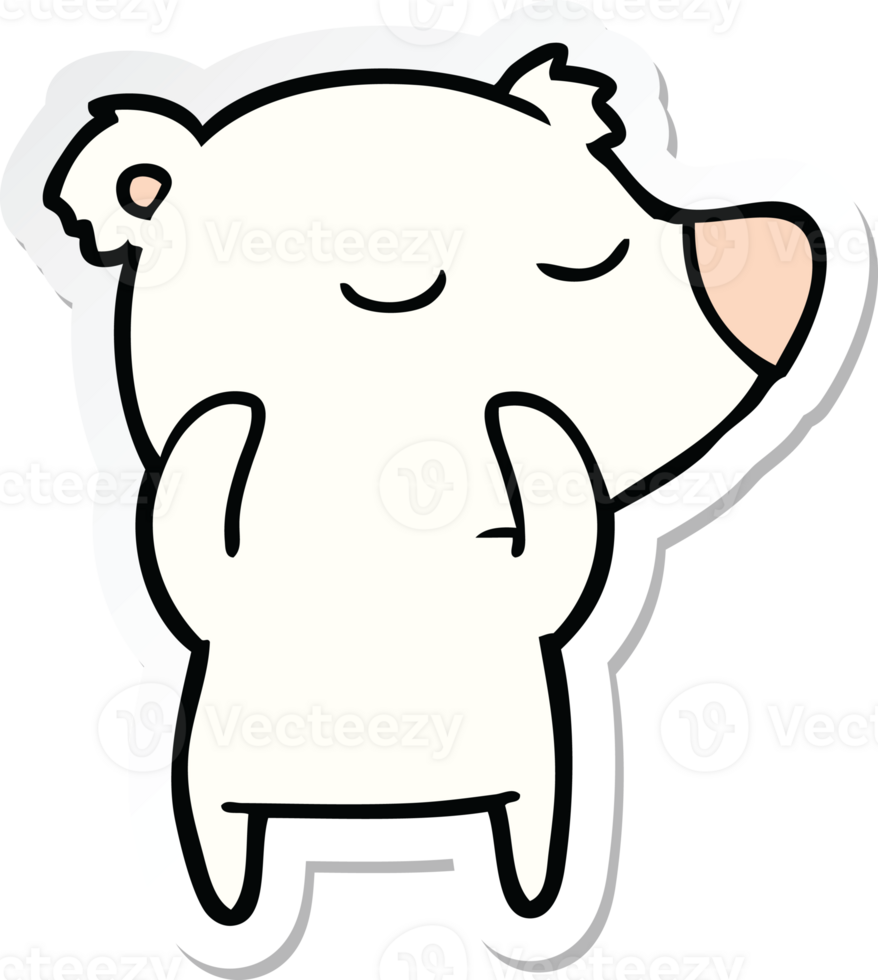sticker of a happy cartoon polar bear png