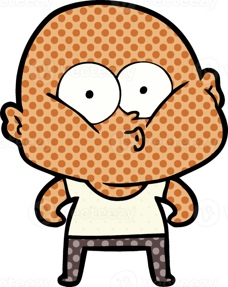 cartoon bald man staring png