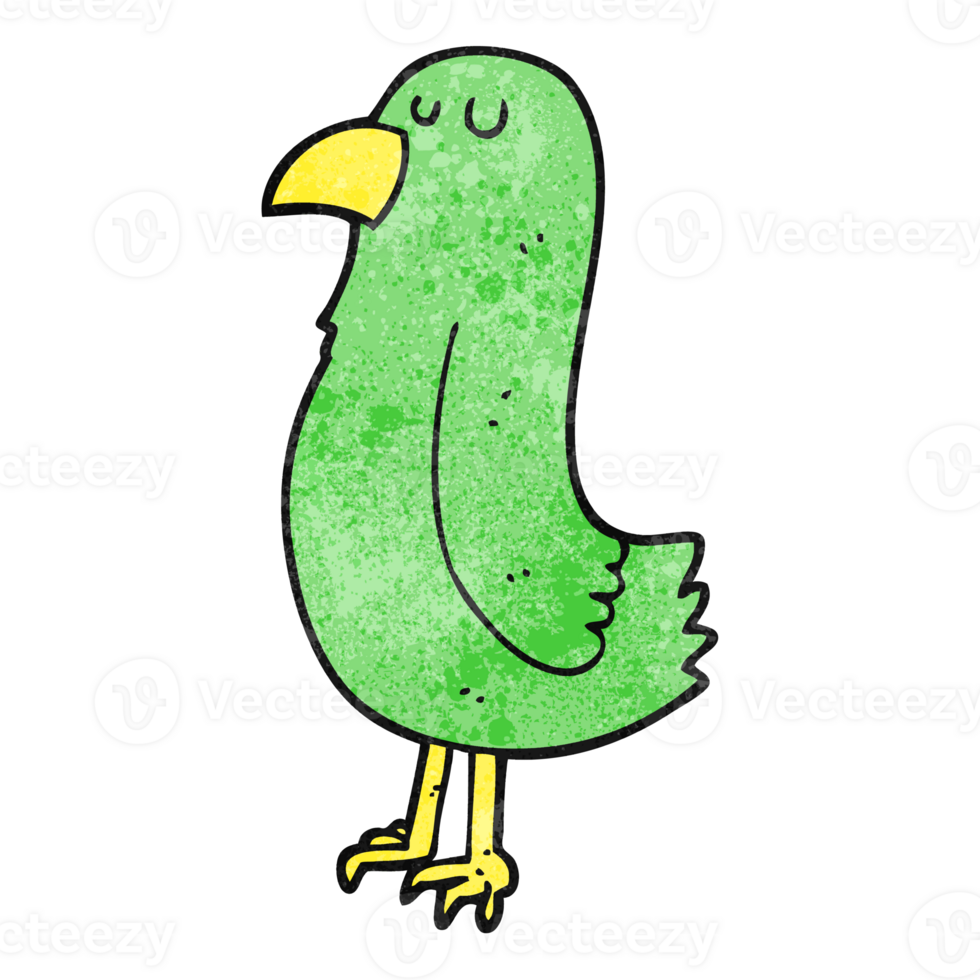 hand textured cartoon parrot png