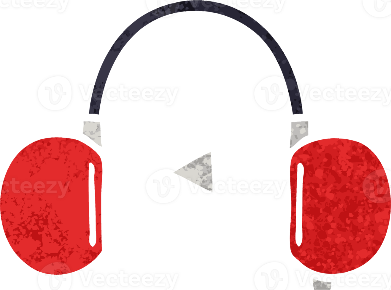 retro illustration style cartoon of a retro headphones png