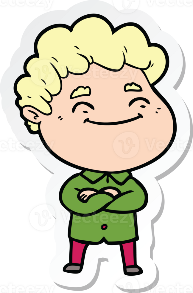 sticker of a cartoon friendly man png
