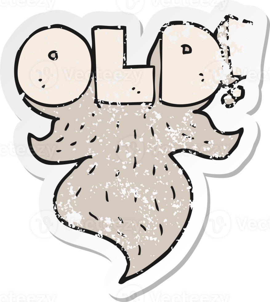 retro distressed sticker of a cartoon old sign png