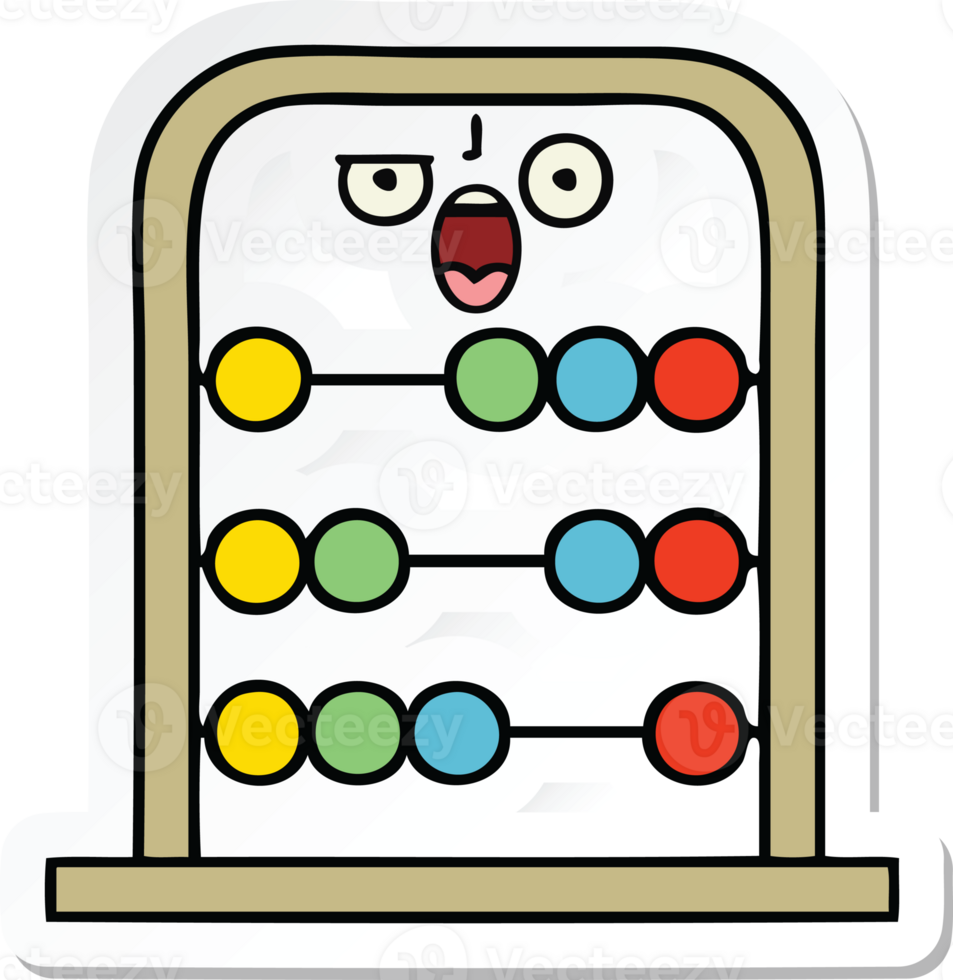 sticker of a cute cartoon abacus png