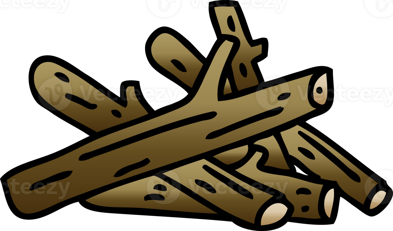 gradient shaded quirky cartoon logs png