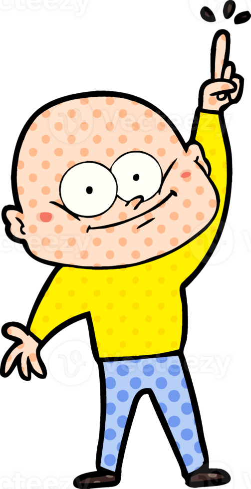 cartoon bald man staring png
