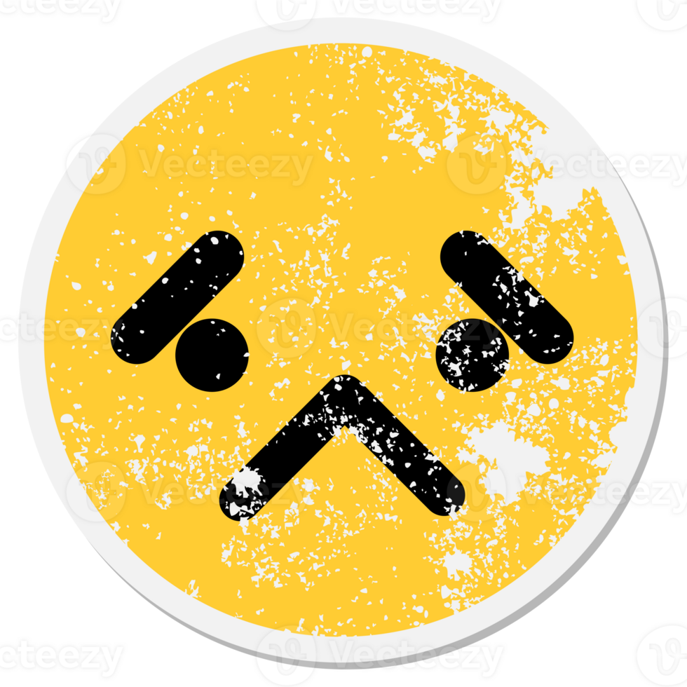 simple unhappy face circle png