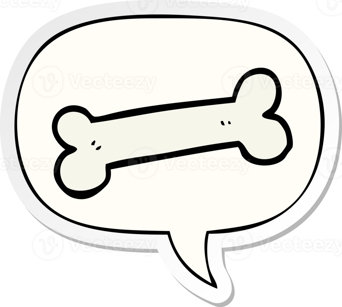 cartoon bone with speech bubble sticker png
