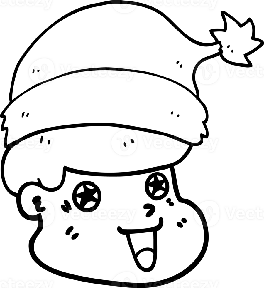 cartoon man wearing christmas hat png